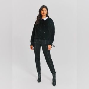 Something Navy Womens Quilted Velour Jacket Jackets